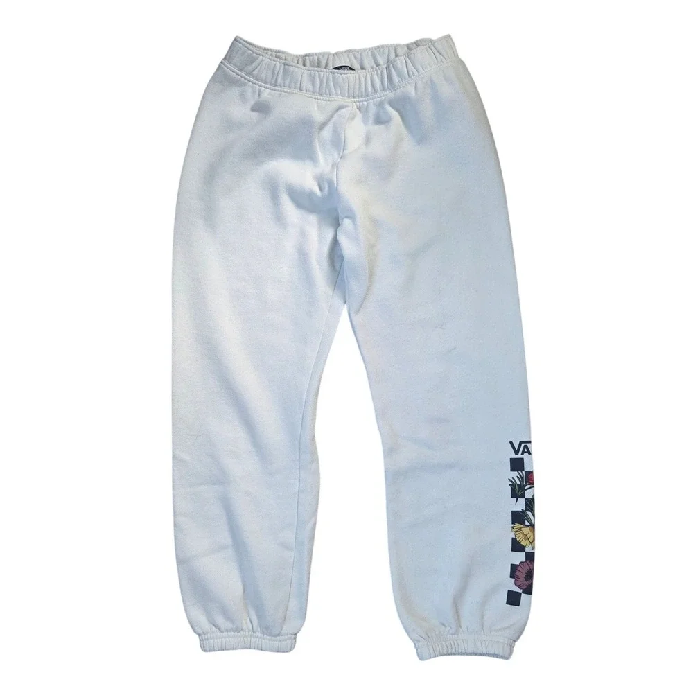 Vans Girls Jogger Sweatpants Bundle Purple Tie Dye White Floral Logo Small Med
